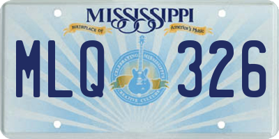 MS license plate MLQ326