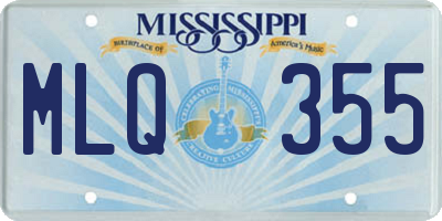 MS license plate MLQ355