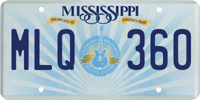 MS license plate MLQ360
