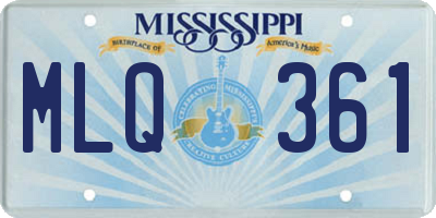 MS license plate MLQ361