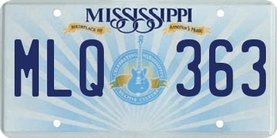 MS license plate MLQ363