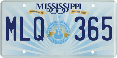 MS license plate MLQ365
