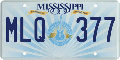 MS license plate MLQ377