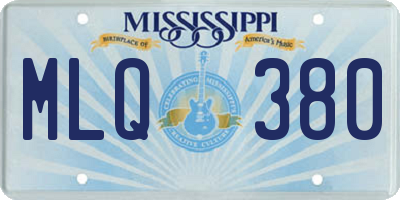 MS license plate MLQ380