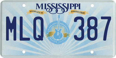 MS license plate MLQ387
