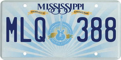 MS license plate MLQ388