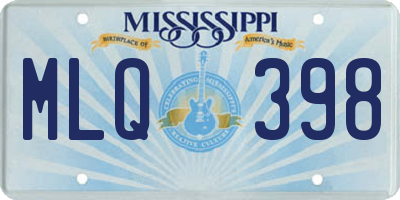 MS license plate MLQ398