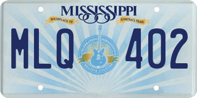 MS license plate MLQ402