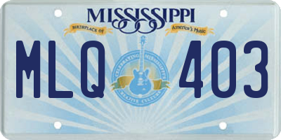 MS license plate MLQ403