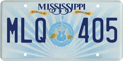 MS license plate MLQ405