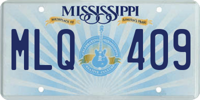 MS license plate MLQ409