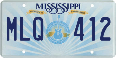 MS license plate MLQ412