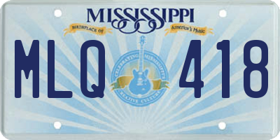 MS license plate MLQ418