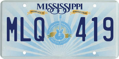 MS license plate MLQ419