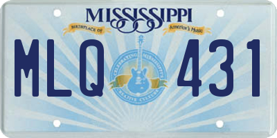 MS license plate MLQ431