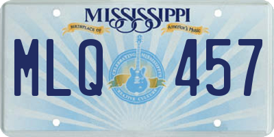 MS license plate MLQ457