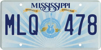 MS license plate MLQ478
