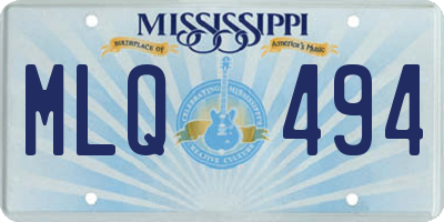 MS license plate MLQ494