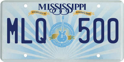 MS license plate MLQ500