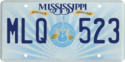 MS license plate MLQ523