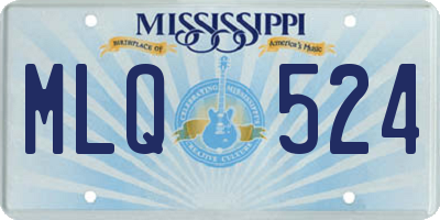 MS license plate MLQ524