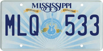 MS license plate MLQ533