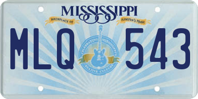 MS license plate MLQ543