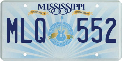 MS license plate MLQ552