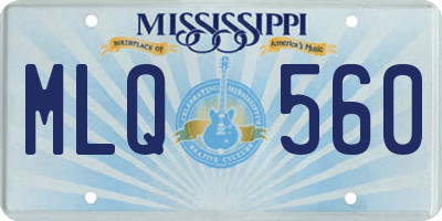MS license plate MLQ560