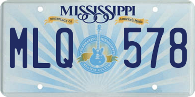 MS license plate MLQ578