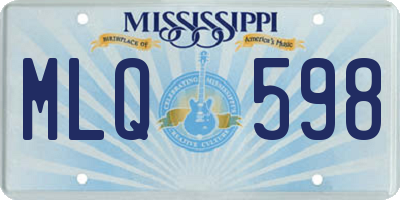 MS license plate MLQ598