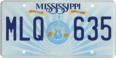 MS license plate MLQ635