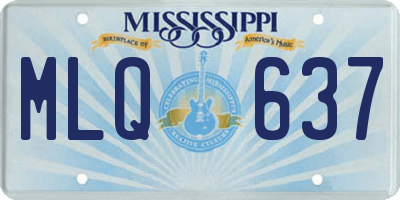 MS license plate MLQ637