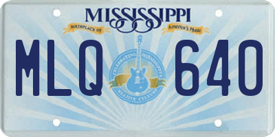 MS license plate MLQ640
