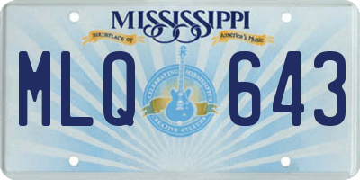 MS license plate MLQ643