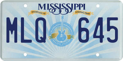 MS license plate MLQ645
