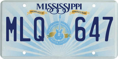 MS license plate MLQ647