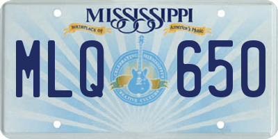 MS license plate MLQ650
