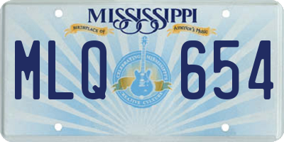 MS license plate MLQ654