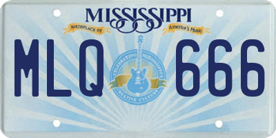 MS license plate MLQ666