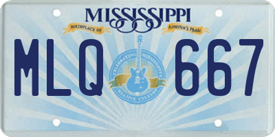 MS license plate MLQ667
