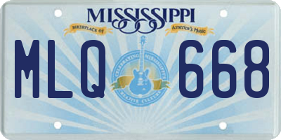 MS license plate MLQ668