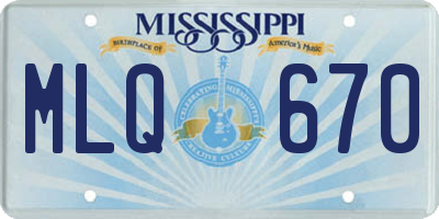 MS license plate MLQ670