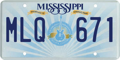 MS license plate MLQ671