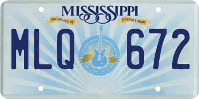 MS license plate MLQ672