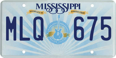 MS license plate MLQ675