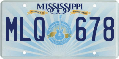 MS license plate MLQ678