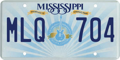 MS license plate MLQ704