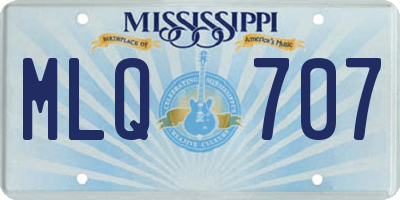 MS license plate MLQ707