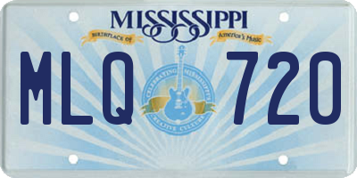 MS license plate MLQ720